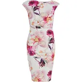 Swing Robe de cocktail écru / orange / rose / rose foncé