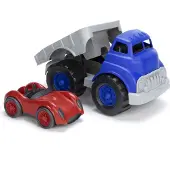 Green Toys - Flatbed Truck & Race Car - bleu rouge