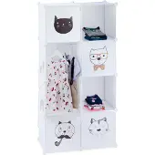 Relaxdays Unité de placard modulaire à emboîtement, design Cat (74 x 36.50 x 145 cm)