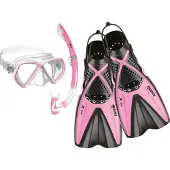 Mares Aquazone Ensemble de Snorkeling av. Palmes - X-One Pirate - Rose - - 30/34 - Masque et Tuba