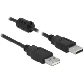DeLOCK 5m, 2xUSB 2.0-A câble USB USB 2.0 USB A Noir