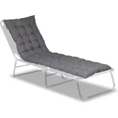 Relaxdays Coussin De Banc De Jardin, Avec Attaches, Pour Chaise Longue, Polyester, H X L X P : 7 X 180 X 50 Cm, Gris