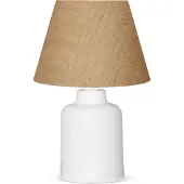 Opviq , lampe de table haut de gamme, crème et blanc, hauteur 31 cm, abat-jour en jute (22 x 14 cm), câble de 150 cm, douille E27, 40 W max. | Un design rustique pour un intérieur moderne.