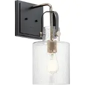 Kichler Applique murale Kitner, nickel poli, 1xE27x60W, verre, dim. : 42,1 x 18 x 25,7 cm, IP20, Quintiesse