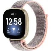 Cover-Discount Fitbit Versa / Sense - Bracelet en nylon velcro rose (Nylon), Sangles de montre, Rose