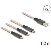 DeLOCK USB RGB Ladekabel 3 in 1 Typ-A zu Lightning 1,20m