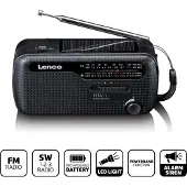 Lenco Radio d'urgence MCR-113BK 1 W Noir mat