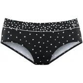 LASCANA Bas de bikini 'Leona' noir / blanc