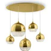 Maytoni Fermi suspension, lampe à suspendre 5x E27 or verre (E27)