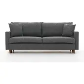 Hannah Home , Eva - Grey, Canapé-lit, Canapé-lit 3 places, gris, polyester, 210 x 82 x 90 x cm