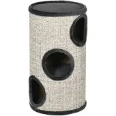 PawHut , griffoir pour chat, arbre à chat avec 3 cachettes, jouet pour chat, gris