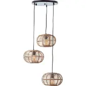 Brilliant Woodball Suspension à 3 branches noir mat/bambou