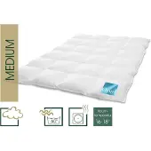 HANSKRUCHEN GmbH HANSKRUCHEN Opal couette en duvet 200x200 cm chaleur moyenne 90% duvet lavable pour personnes allergiques respirante à caissons blanche