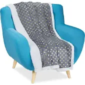 Relaxdays Couverture polaire, motifs dorés (200 x 150 cm)