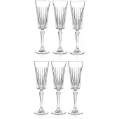 RCR Flûte à champagne Timeless Set de 6 pièces, Verres à vin, Transparent
