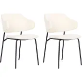 Beliani Chaise de salle à manger en tissu Ensemble de 2 chaises crème Kenai Lumarko !