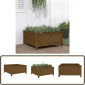 vidaXL Jardinière marron miel 82,5x82,5x39 cm bois massif de pin