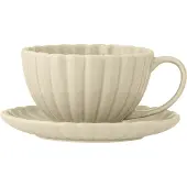 Bloomingville Ensemble de 6 tasses et soucoupes Latina naturelles