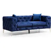 Hannah Home , Como- HLN1128, bleu marine, canapés-lits, structure : bois de hêtre / panneaux de particules