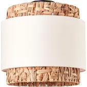 Brilliant Plafonnier Waterlilly rotin avec tissu blanc