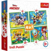 Trefl Puzzle 4en1 Entre Amis 15/12/20/24 34616