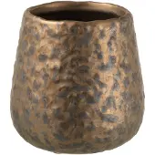 J-Line Cachepot taches rond ceramique cuivre small