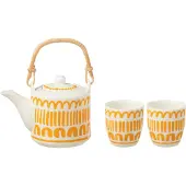 J-Line Set 3 theieres set ligne coffret ceramique orange