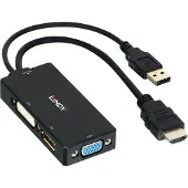 Lindy Hdmi To Dp/dvi/vga Converter Noir