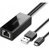 UGREEN 30985 Adaptateur réseau externe pour Chromecast avec connecteurs Micro Usb / Usb-A 100Mb/S 1M - Noir