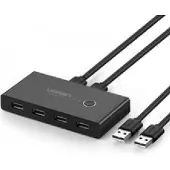 UGREEN Switch Box Hub Switch 4X Usb 2.0 Usb Splitter pour deux ordinateurs Noir (30767)