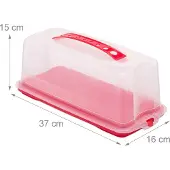 Relaxdays Boîte à gâteau rectangulaire, Boîte à gâteau, Rouge