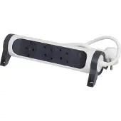 Legrand Multiprise avec interrupteur 694535/ 3 prises/ blanc et gris foncé