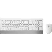 MediaRange MROS106 Pack clavier souris Maison RF sans fil QWERTZ Allemand Argent et Blanc