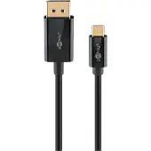 Goobay 75704 Câble USB-C vers DisplayPort 4K @ 60 Hz, 1 m, noir - USB-C mâle > DisplayPort mâle