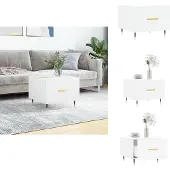 vidaXL Table basse blanche 50x50x40 cm Bois composite - Tables basses