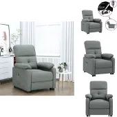 vidaXL Fauteuil Relax Electrique Tissu Gris Foncé - Fauteuil