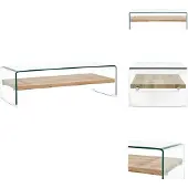 vidaXL Couchtisch Transparent 98×45×31 cm Heart Glass - Couchtisch