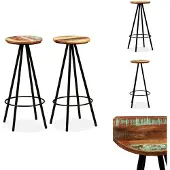 vidaXL Barhocker 2 Stk. Massives Altholz - Barhocker