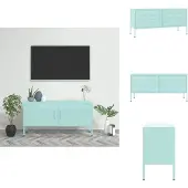 vidaXL Armoire TV vert menthe 105x35x50 cm Acier - Meuble TV