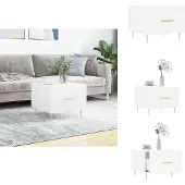 vidaXL Table basse blanche 50x50x40 cm Bois composite - Tables basses