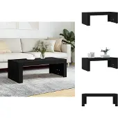 vidaXL Table basse noire 102x50x36 cm Bois composite - Tables basses
