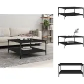 vidaXL Table basse noire 80x80x40 cm Bois composite - Tables basses
