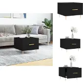 vidaXL Table basse noire 50x50x40 cm Bois composite - Tables basses