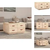 vidaXL Table basse 80x80x45 cm pin massif - Tables basses