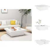 vidaXL Table basse blanche 90x90x28 cm Bois composite - Tables basses