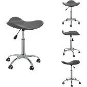 vidaXL Chaise de bureau Gris Similicuir - Chaises de bureau