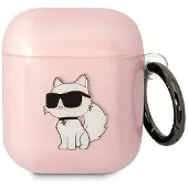 Karl Lagerfeld Kla2Hnchtcp Airpods 1/2Cover Różowy/Pink Ikonik Choupette