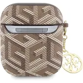 GUESS GUA2PGCE4CW Coque 1/2 AirPods brązowy/brown GCube Charm (Manchon pour casque d'écoute), Étui pour écouteurs + casque, Marron