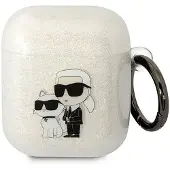 Karl Lagerfeld Kla2Hnkctgt Airpods 1/2Cover Transparent Glitter Karl&Choupette