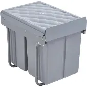 En.casa Poubelle encastrable 'Froland' 48x34x42cm Gris 2x10L+1x20L